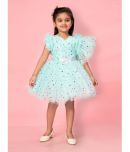 Aarika Net Fit And Flare Dress For Girls ( Pack of 1 , Sea Green )