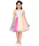 Aarika Nylon Fit And Flare Dress For Girls ( Pack of 1 , White )