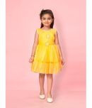 Aarika Net Fit And Flare Dress For Girls ( Pack of 1 , Yellow )