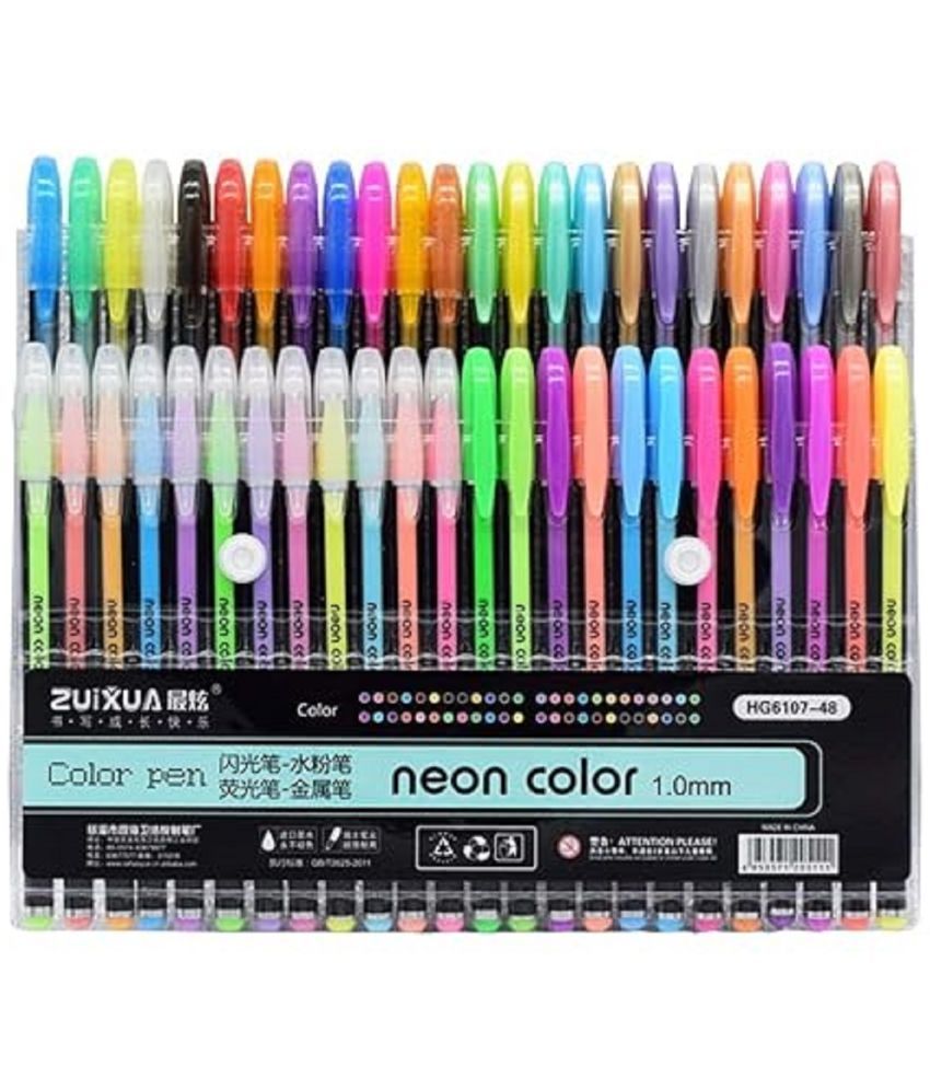     			48 Pc Gel Pens Set Color Gel Pens,Glitter, Metallic, Neon Pens Set Good Gift for Coloring Kids Sketching Painting Drawing