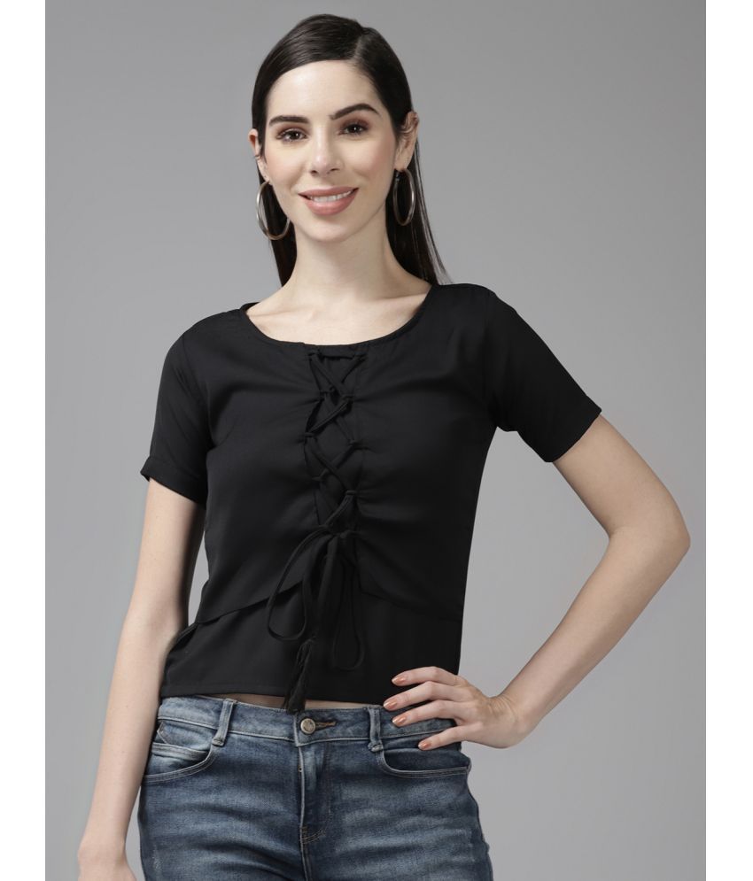     			Aarika Black Georgette Women's Regular Top ( Pack of 1 )