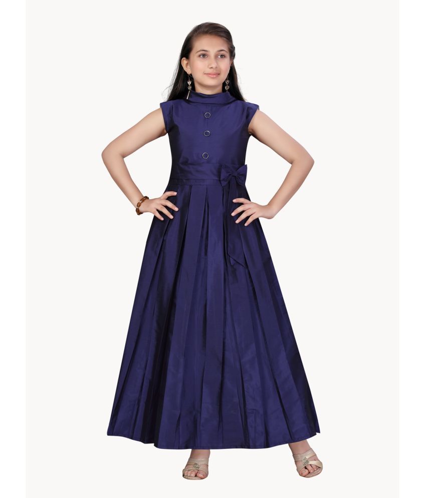     			Aarika Silk Fit And Flare Dress For Girls ( Pack of 1 , Navy Blue )