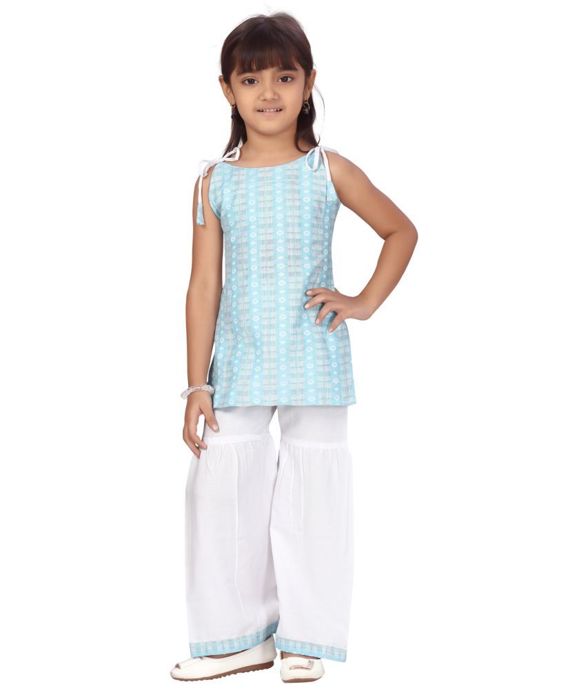     			Aarika Girls Cotton Kurta and Sharara Set ( Pack of 1 , Turquoise )