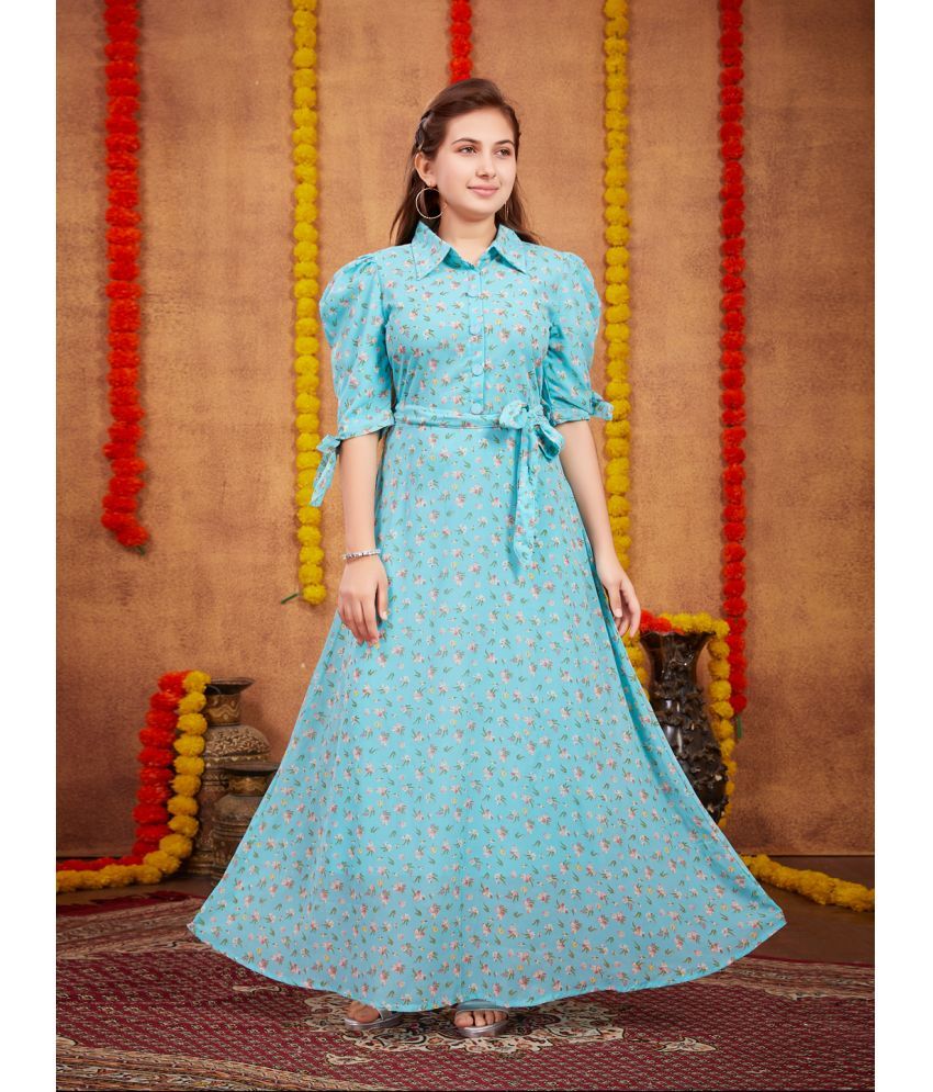     			Aarika Turquoise Georgette Girls A-line Dress ( Pack of 1 )