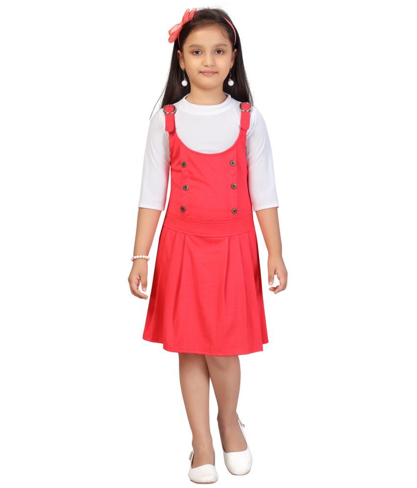     			Aarika White Cotton Blend Girls Fit And Flare Dress ( Pack of 1 )