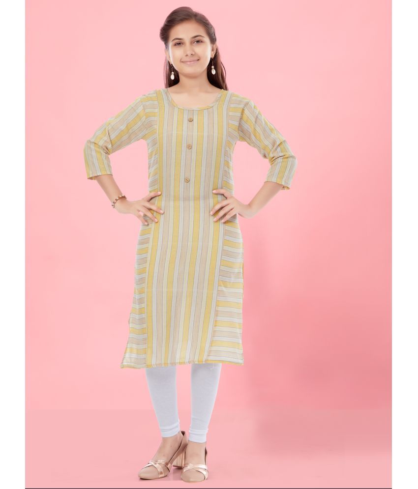     			Aarika Yellow Cotton Girls Kurti ( Pack of 1 )