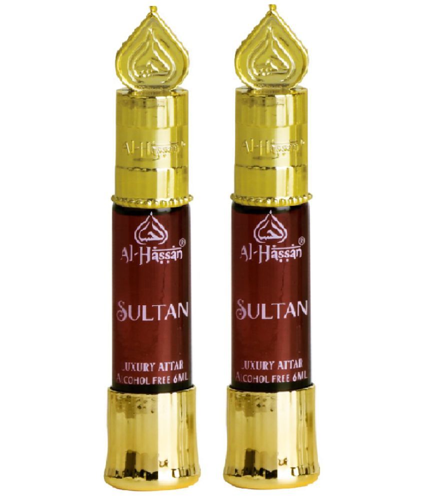     			Al - Hassan Sultan Attar For Men & Women - Pack of 2 (6ml Each) Alcohol Free Attar