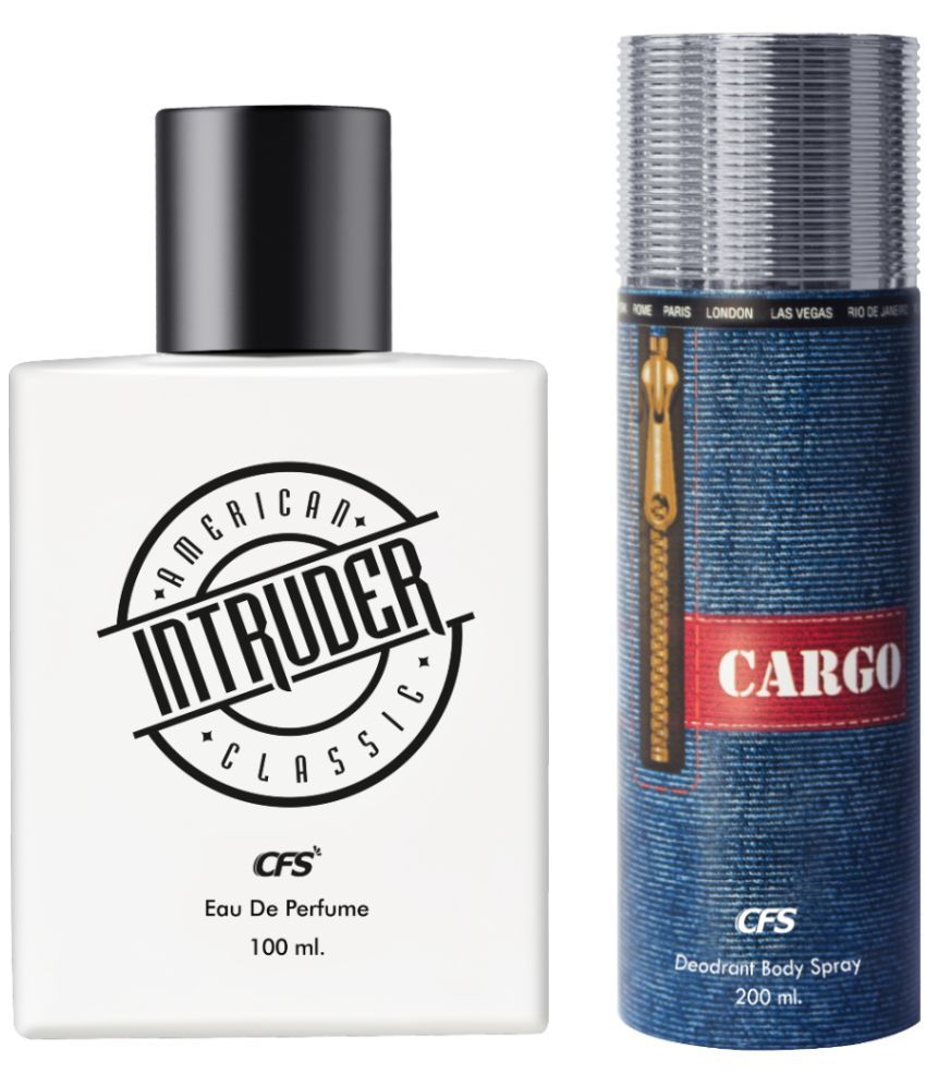     			CFS Intruder White 100ml EDP Long Lasting Perfume & Cargo Blue 200ml Deodorant Body Spray