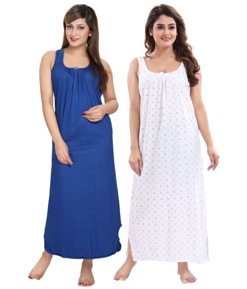     			Cinco Multicolor Cotton Blend Women's Nightwear Nighty & Night Gowns ( Pack of 2 )