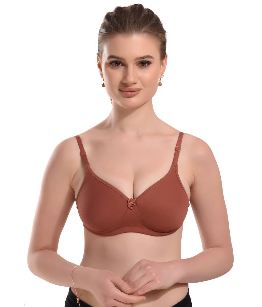     			Elina Brown Cotton Heavily Padded Women's Push Up Bra ( Pack of 1 )