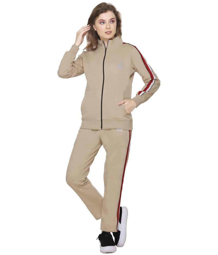     			Elpida Khaki Cotton Striped Tracksuit - Pack of 1