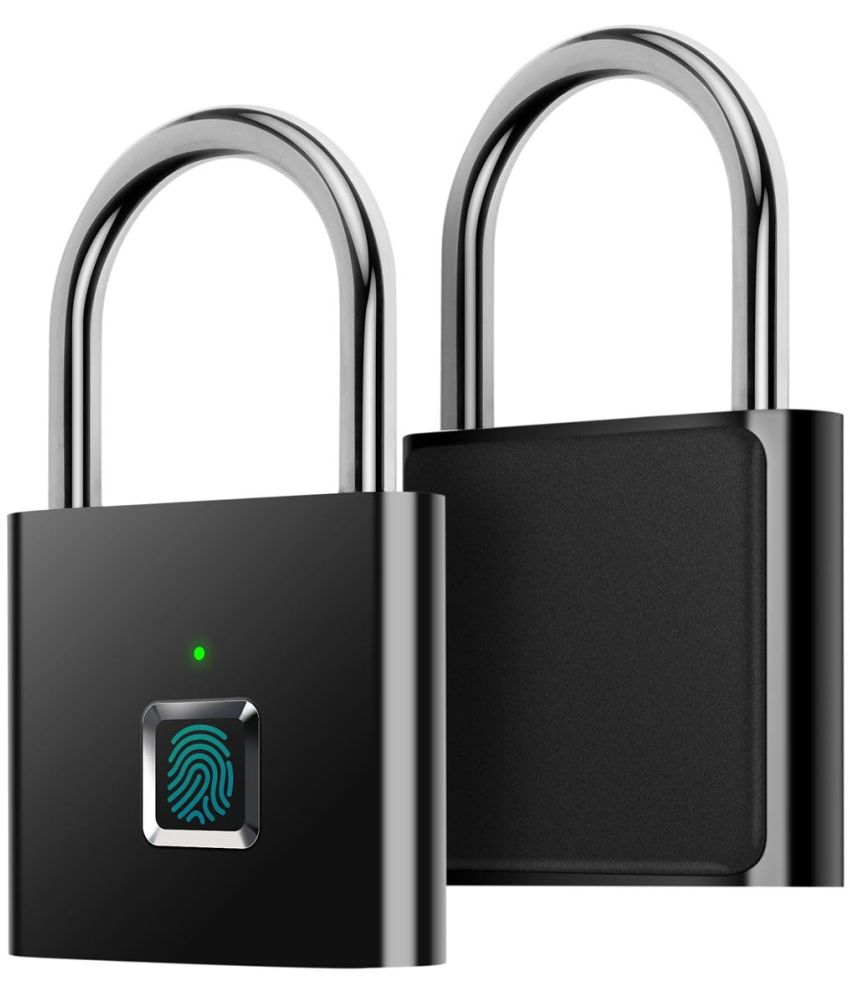     			Fingerprint Padlock Ultra Light One Touch Open Fingerprint Lock with USB Charging for Gym, Sports, School Employee Locker,Fence, Suitcase,Bike No App, No Bluetooth No Trouble, Alloy Steel