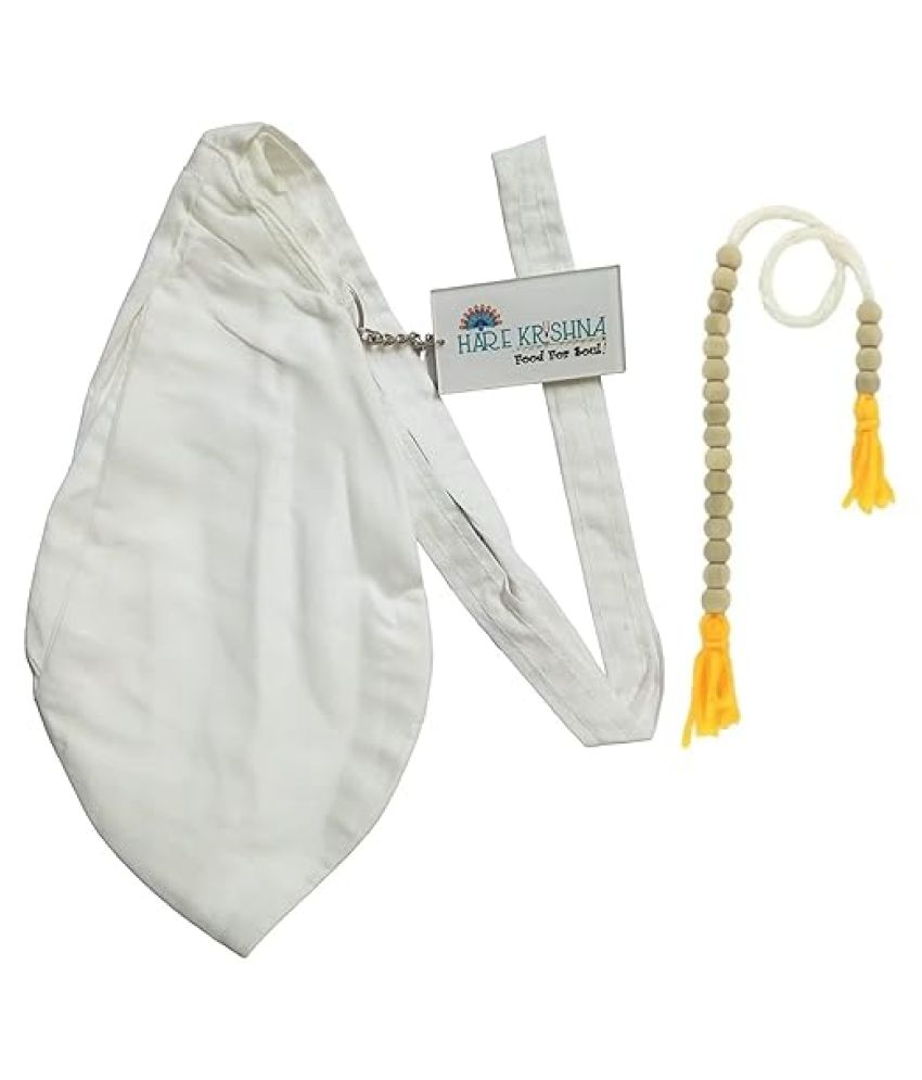     			Hare Krishna Food For Soul Cotton White Plain Mala Jholi|Gomukhi Jaap Mala Bag | Japa Mala Bag/Gaumukhi 1 ( Pack of 1 )