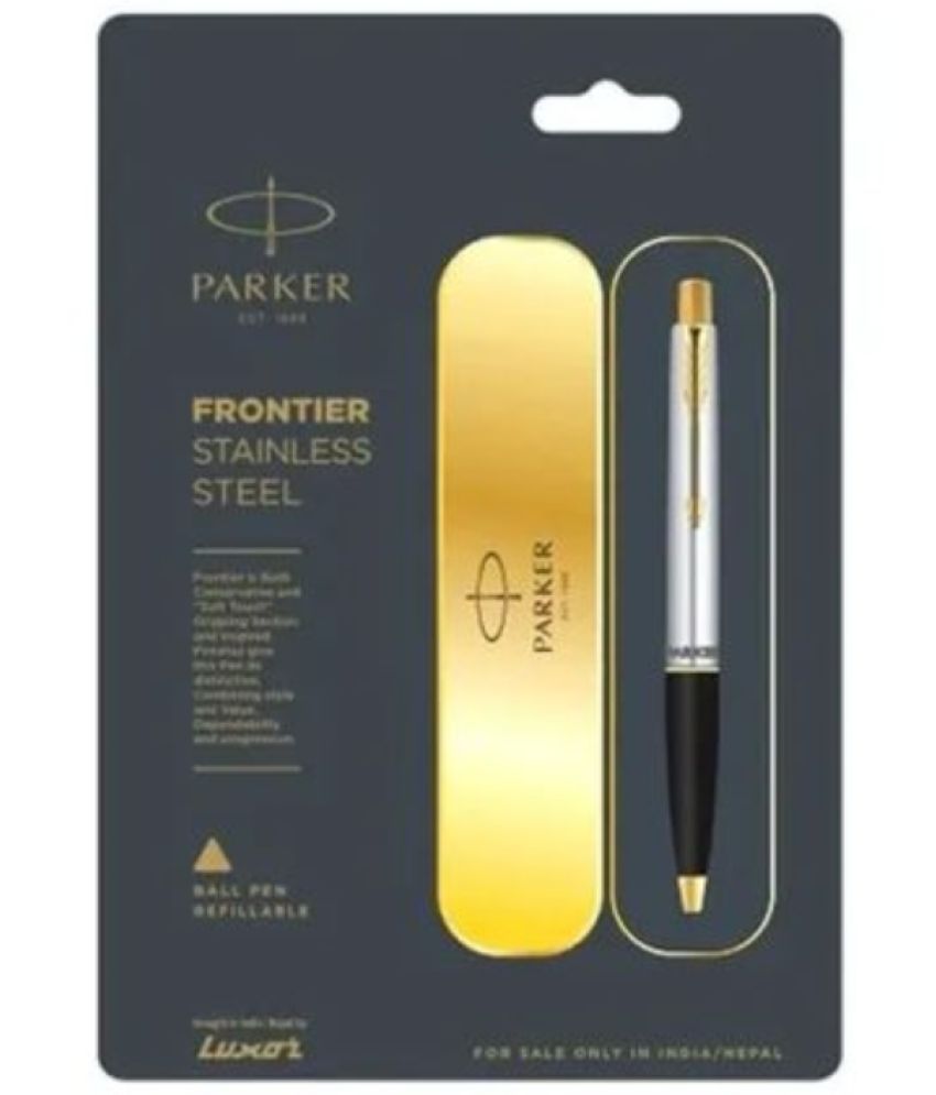     			Parker Frontier Stainless Steel Ball Pen With Gold Plated Clip