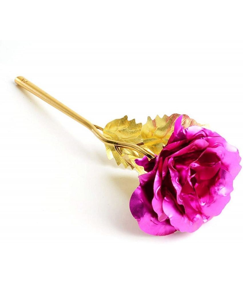     			Pink and Golden Rose Valentines Day, Friendship's Day Special Pink and Golden Rose for Girlfriend/Boyfriend BEST GIFT