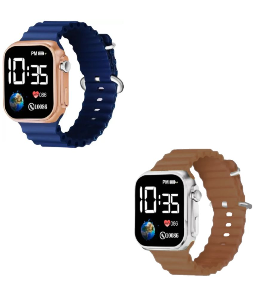     			DECLASSE Navy Blue Silicon Digital Couple's Watch