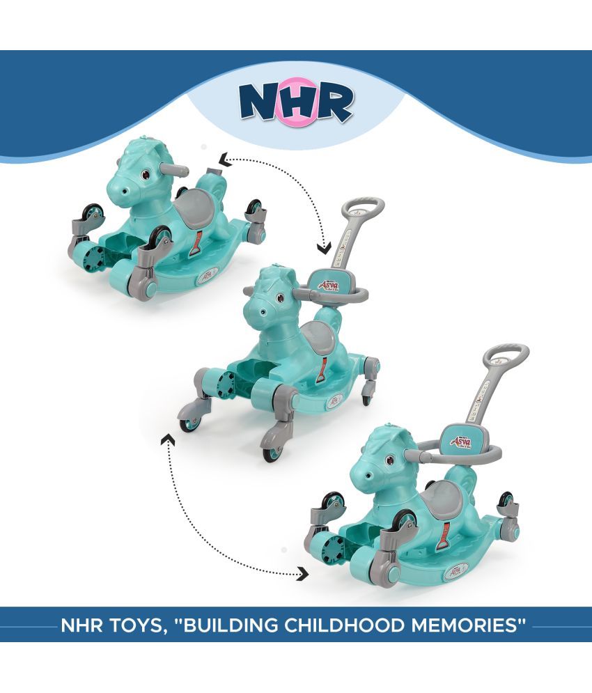     			NHR 3in1 Rideon Horse for Kids 1+ Years, Non Battery Operated Horse Rider Ride on & Wagons Ride On (Blue)