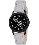 KIARVI GALLERY Light Grey Leather Analog Womens Watch