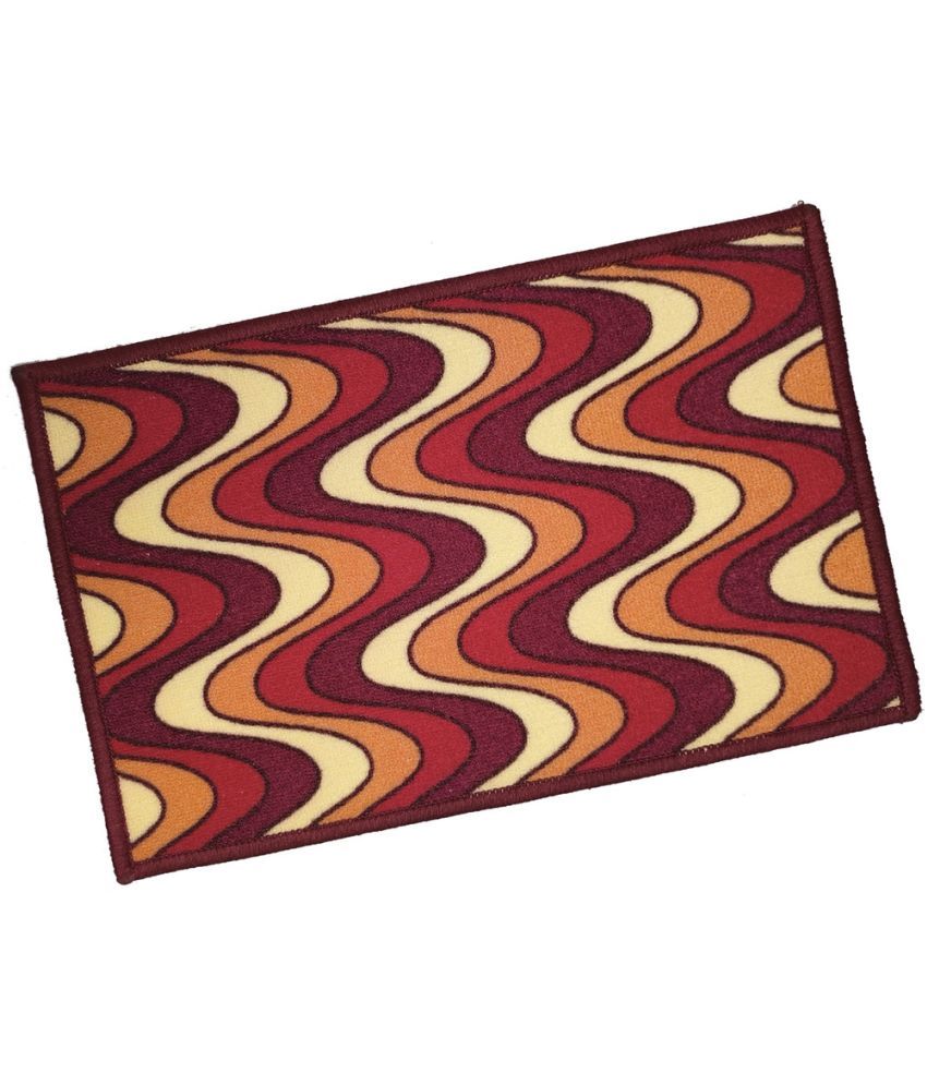     			ADIRNY - Anti-skid Polycotton Door Mat ( 59 X 39 cm ) Single - Maroon