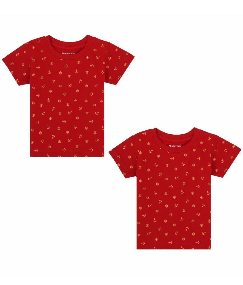     			Bodycare Red Cotton Blend Boy's T-Shirt ( Pack of 2 )