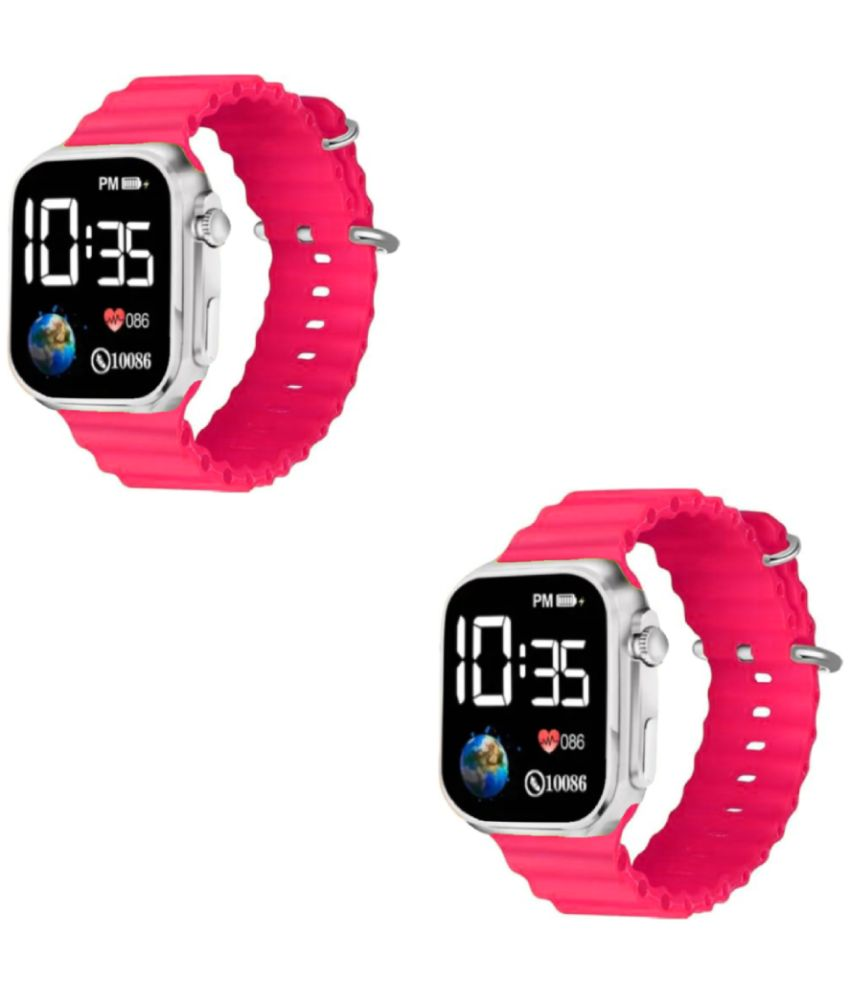     			Cosmic Pink Silicon Digital Womens Watch