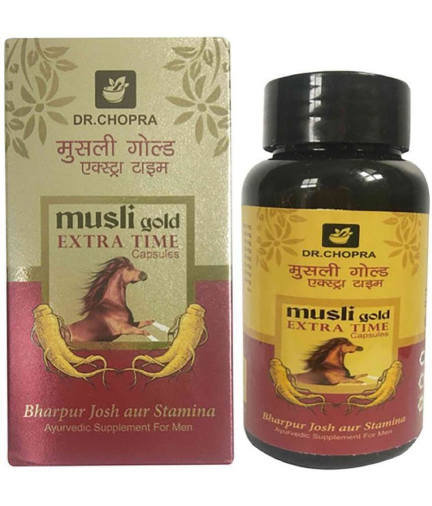     			Dr Chopra's Musli Gold Extra Time Capsule 60 No.s Ayurvedic Supplement for Men For Josh & Stamina - VEDHAHI