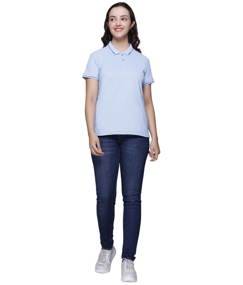     			Elpida Blue Cotton Blend Regular Fit Women's T-Shirt ( Pack of 1 )