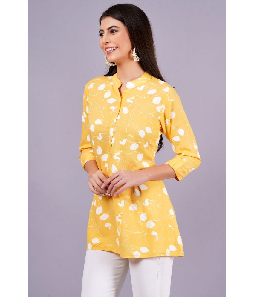     			HIGHLIGHT FASHION EXPORT Yellow Rayon Women's Tunic ( Pack of 1 )