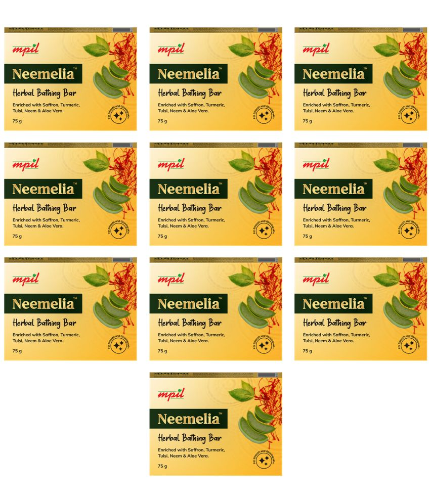     			Mpil Wellness Neemelia Herbal Bathing Bar Pure Neem & Kesar Soap All Skin Types (Pack of 10)