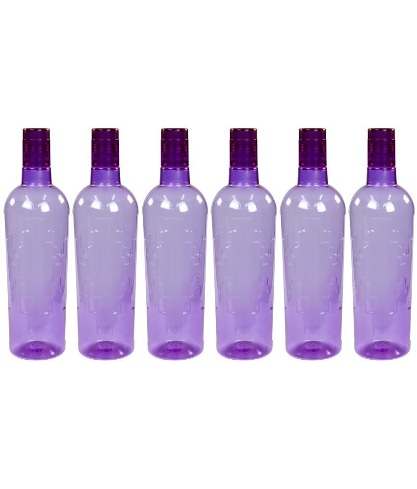     			PearlPet Purple Plastic Water Bottle 1000 mL ( Set of 6 )