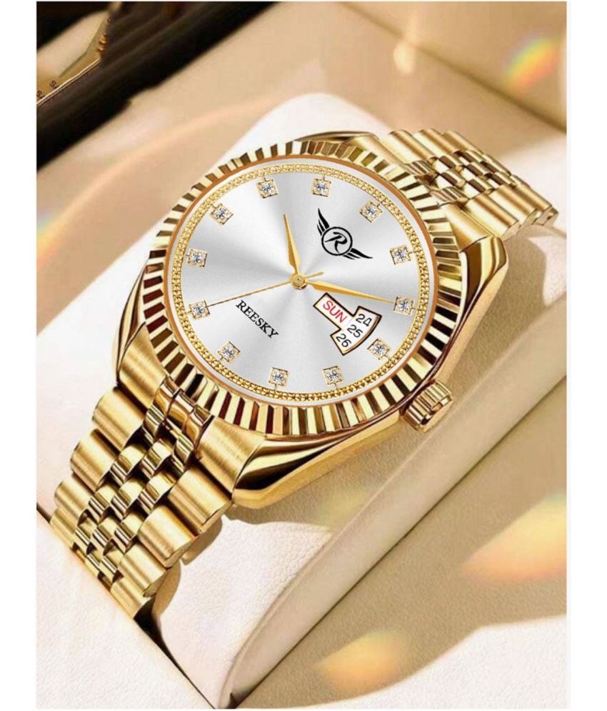     			REESKY Gold Stainless Steel Analog Men's Watch