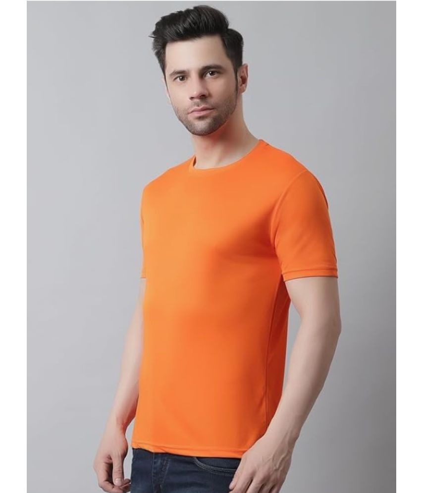     			The Mini NEEDLE Polyester Regular Fit Solid Half Sleeves Men's T-Shirt - Orange ( Pack of 1 )