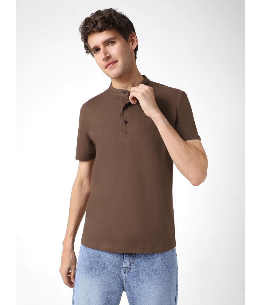     			Urbano Fashion Pack of 1 100% Cotton Slim Fit Men's T-Shirt ( Brown )