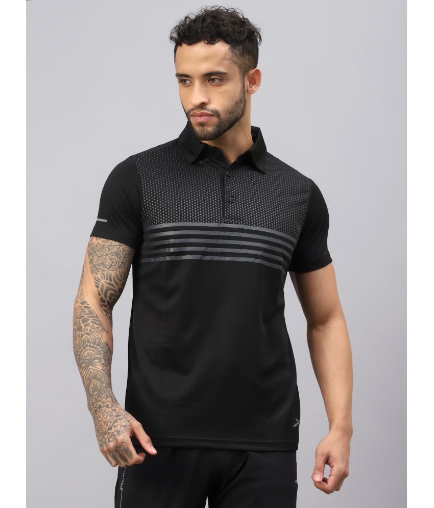     			Vector X Black Polyester Regular Fit Men's Sports Polo T-Shirt ( Pack of 1 )