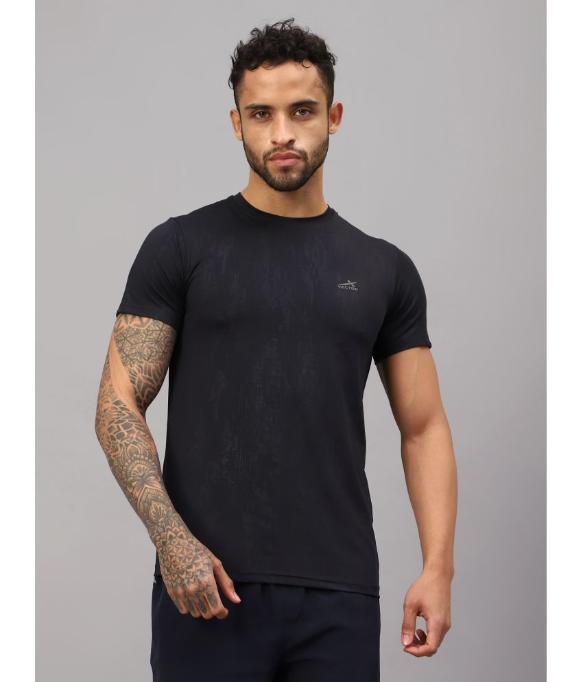     			Vector X Navy Polyester Regular Fit Men's Sports T-Shirt ( Pack of 1 )