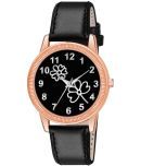 KIARVI GALLERY Black Leather Analog Womens Watch