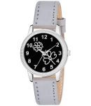 KIARVI GALLERY Dark Grey Leather Analog Womens Watch