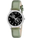 KIARVI GALLERY Green Leather Analog Womens Watch