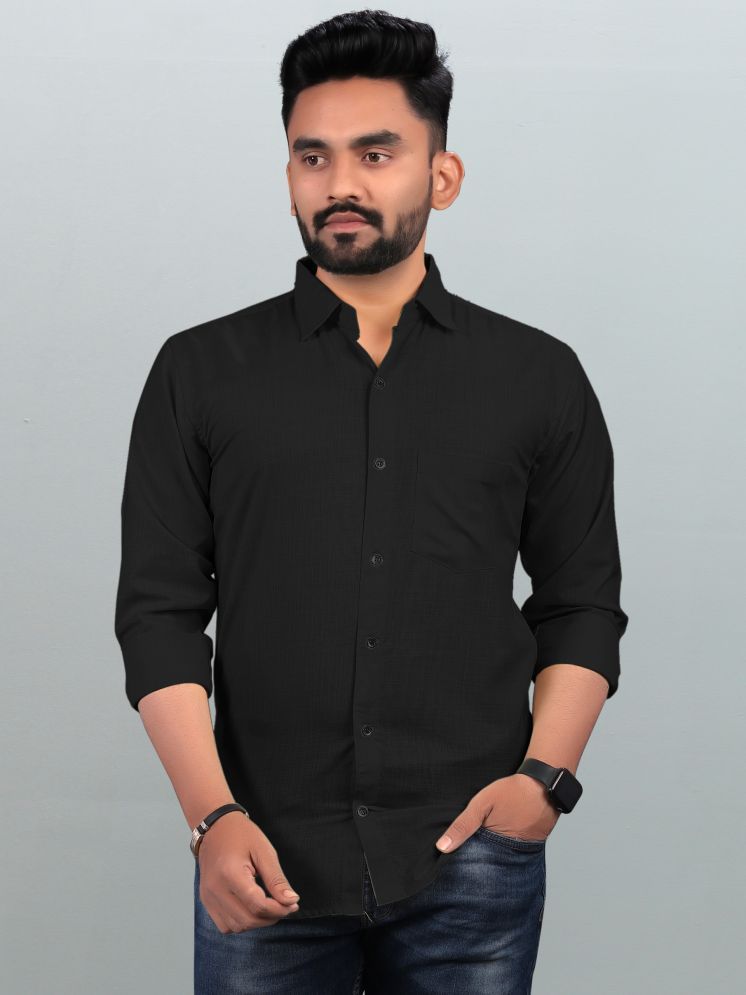     			BOUGHT FIRST Cotton Blend Regular Fit Full Sleeves Men's Formal Shirt - Black ( Pack of 1 )