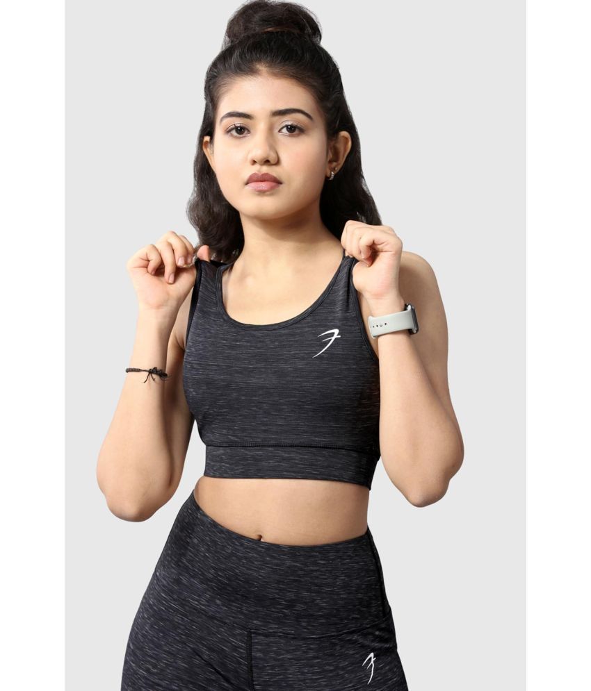     			Fuaark Black Polyester Removable Padding Women's Sports Bra ( Pack of 1 )