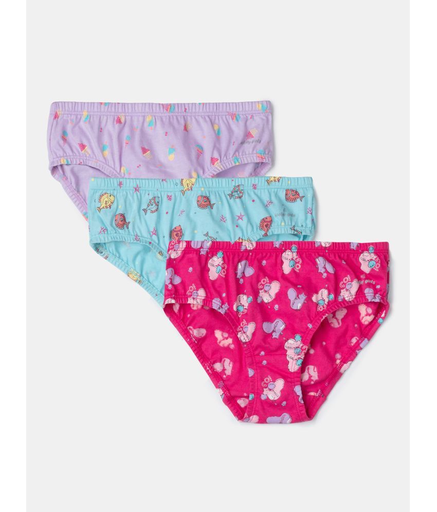     			Jockey SG01 Girls Super Combed Cotton Panty - Angel Blue, Beetroot Pink & Lavendula (Pack of 3)