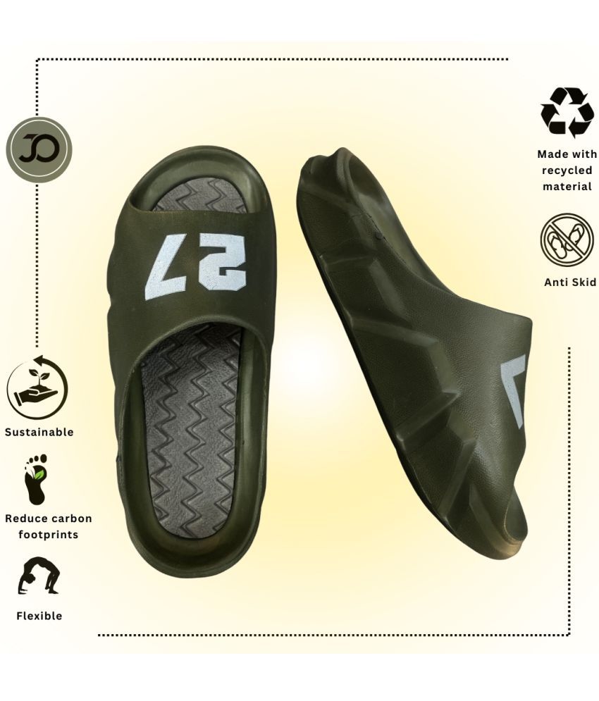     			Jootiyapa Green Men's Slide Flip Flop