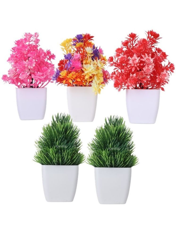     			KanRaj - Multicolor Wild Artificial Flowers With Pot ( Pack of 5 )