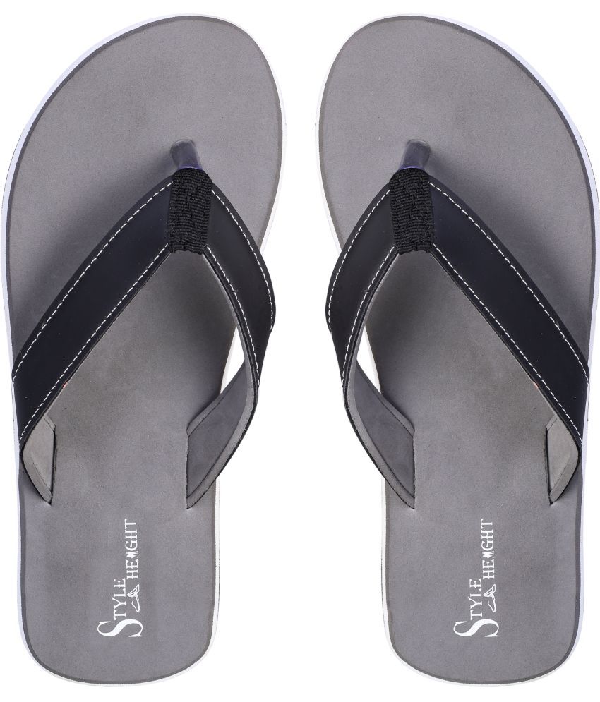     			STLYE HEIGHT Grey Men's Thong Flip Flop