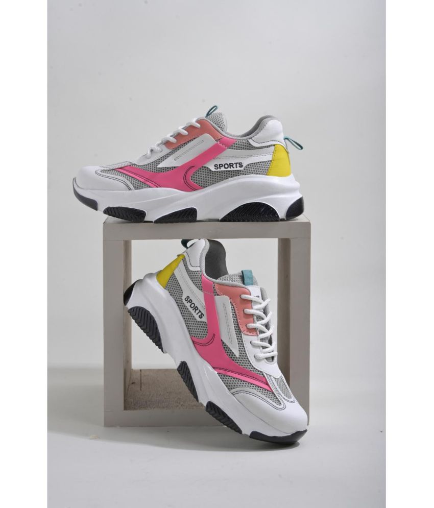     			Shoetopia White Women's Sneakers