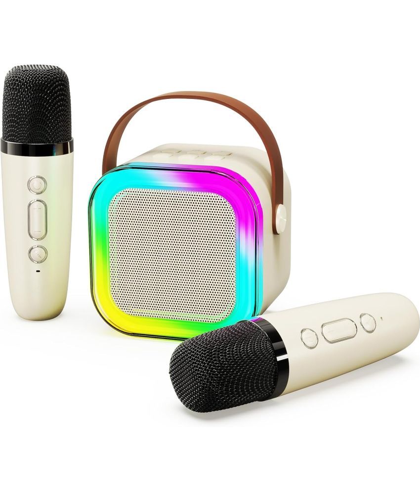     			VERONIC KARAOKE DUAL MIC 10 W Bluetooth Speaker Bluetooth V 5.3 with USB,SD card Slot,Aux Playback Time 6 hrs Assorted