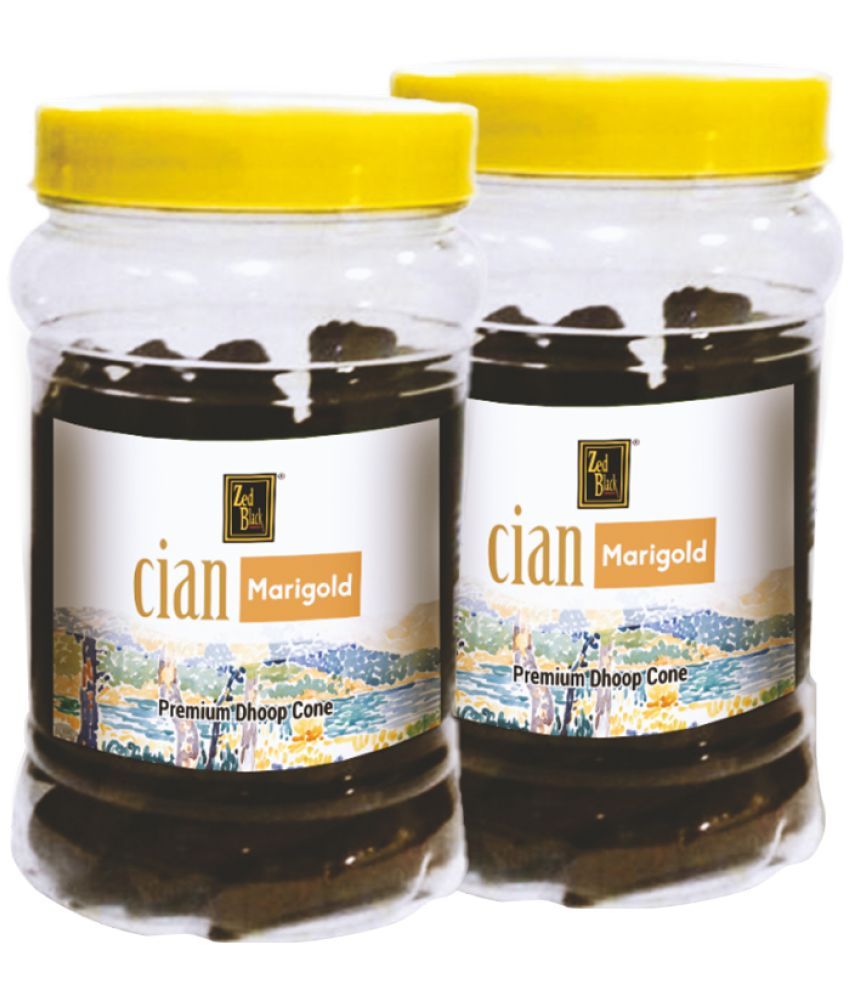     			Zed Black Cian Marigold Premium Dhoop Cone Jar (Pack of 2)