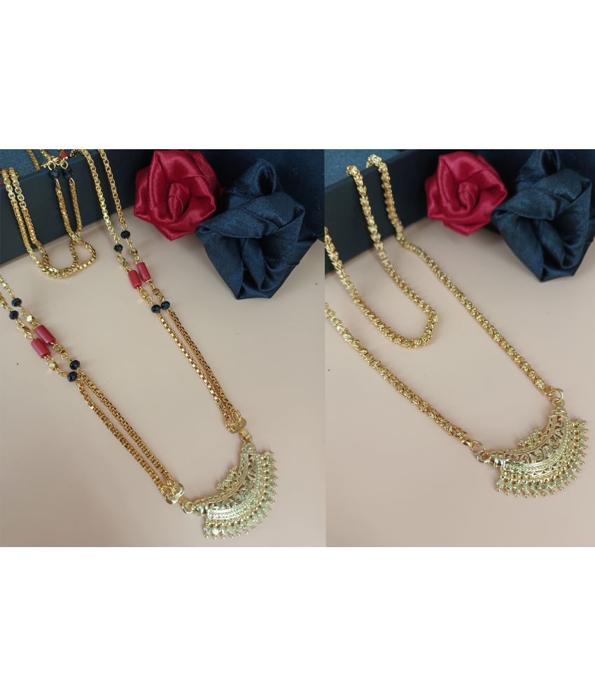     			shankhraj mall Golden Mangalsutra ( Pack of 2 )