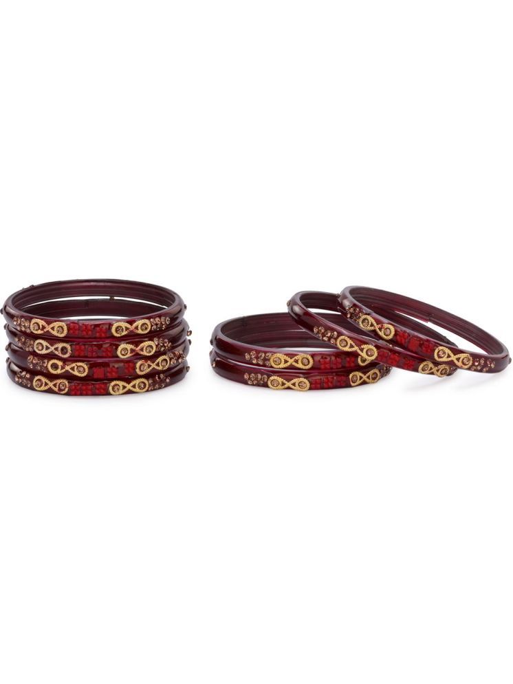     			Somil Maroon Bangle Set ( Pack of 8 )