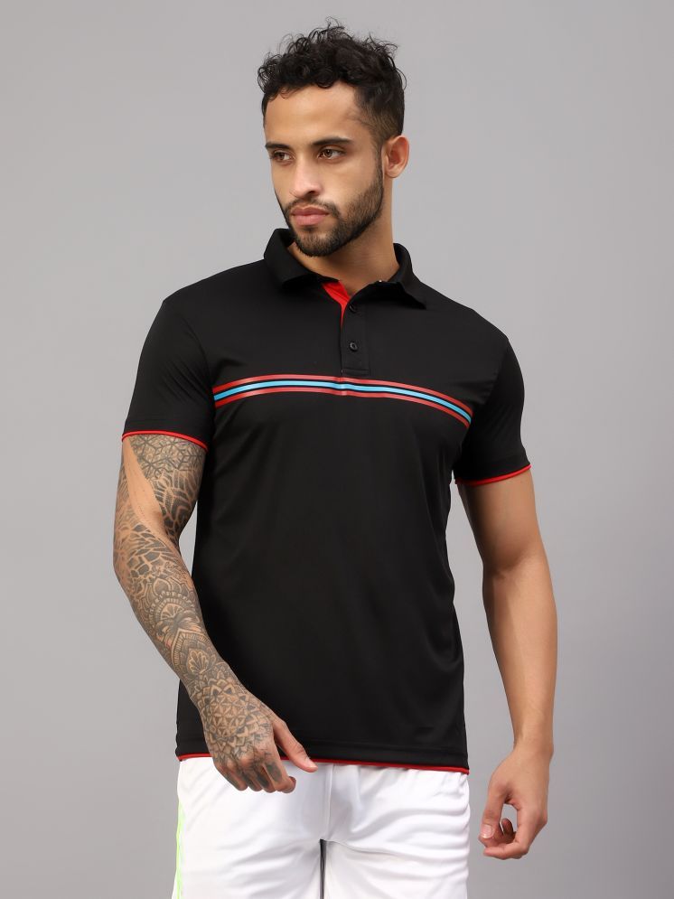     			Vector X Black Polyester Regular Fit Men's Sports Polo T-Shirt ( Pack of 1 )